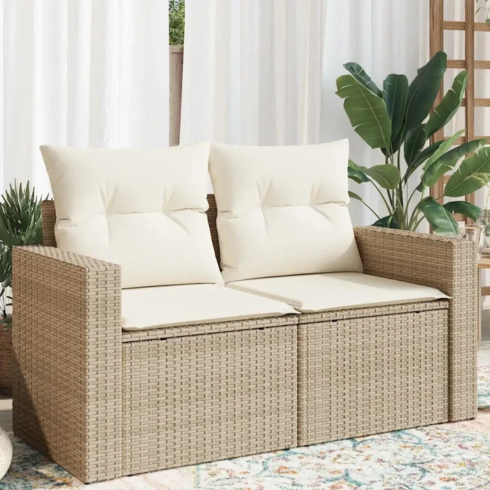 vidaXL Gartensofa/Gartenbox 2-Sitzer mit Kissen