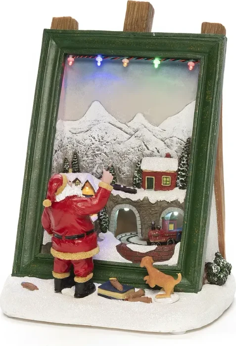 Konstsmide Motiv Szenerie Malender Weihnachtsmann LED 8x mehrfarbig