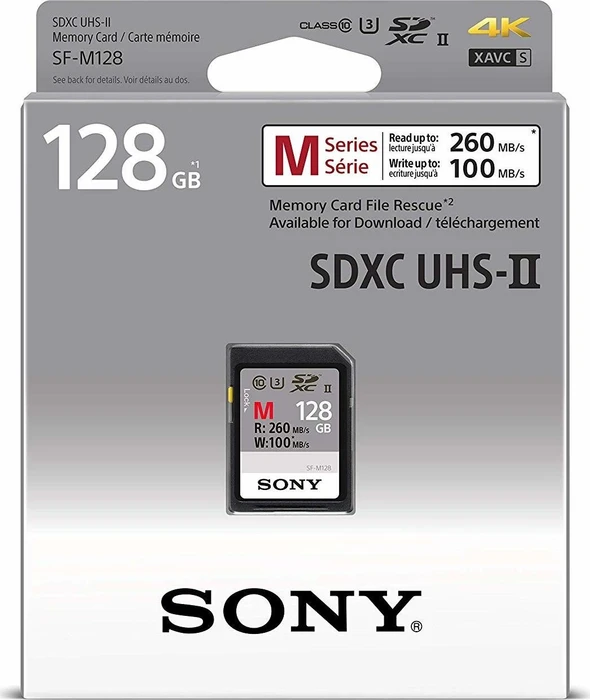 Sony SF-M Series R260/W100 128GB, UHS-II U3, Class 10