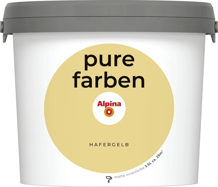 Alpina Farben Pure Farben Wandfarbe hafergelb innen gelb, 2.5l
