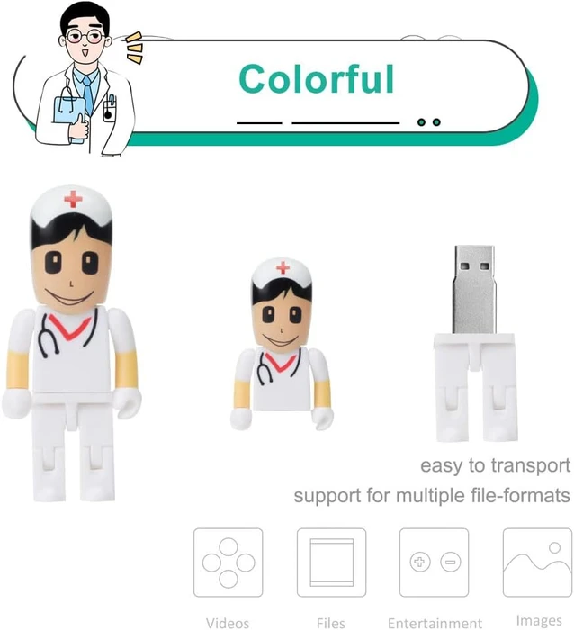 Diverse USB-Sticks Cartoon Krankenschwester 32GB weiß, USB-A, USB 2.0