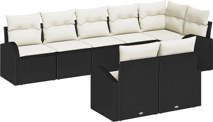 vidaXL Polyrattan Gartensofa Lounge-Set, 8-tlg.