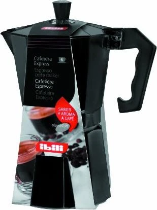 Ibili Bahia Black 9 Tassen Espressokanne