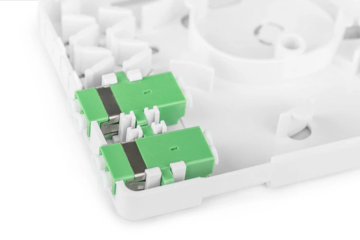 Digitus FTTH Gehäuse mit 2 x LC/APC DX Kupplung, Wandmontage