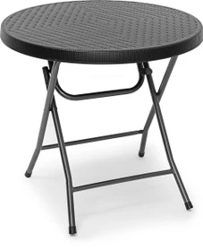 Relaxdays Bastian Gartentisch klappbar 80cm schwarz