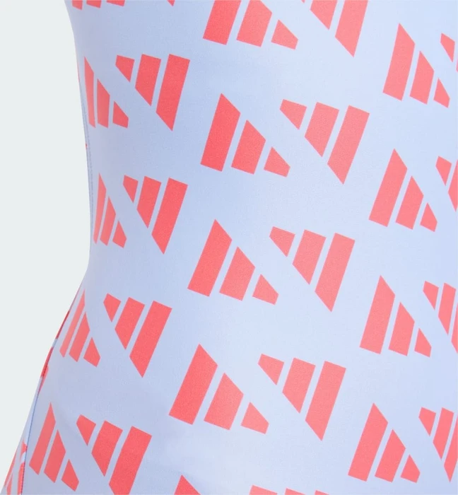 adidas Logo Graphic V-Back Badeanzug violet tone/lucid red (Junior)