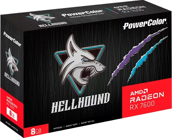 PowerColor Hellhound Radeon RX 7600, 8GB GDDR6, HDMI, 3x DP