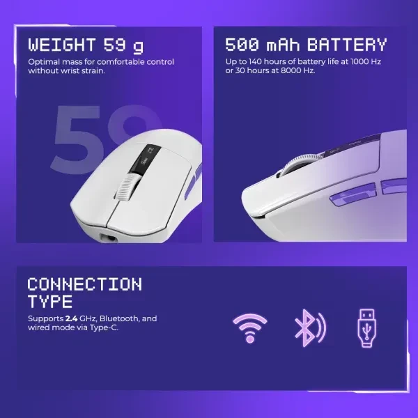 Proove Jester 8K Wireless Gaming Mouse, schwarz, USB/Bluetooth