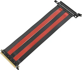 LinkUP Shielded Riser Kabel, gerade, PCIe 3.0, 300mm, schwarz/rot