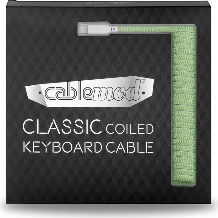 CableMod Classic Coiled Keyboard Cable USB Micro-B auf USB-A, Tastaturkabel (Spiral-Textilkabel), 1.5m, Lime Sorbet