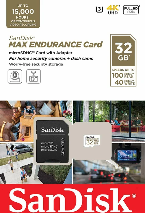 SanDisk Max Endurance R100/W40 32GB Kit, UHS-I U3, Class 10