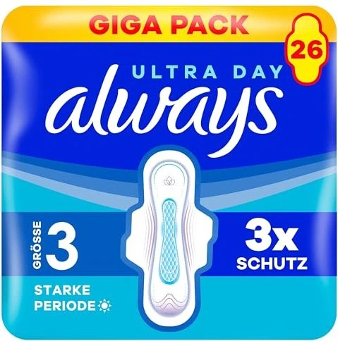 Always Ultra Day Long Plus mit Flügeln Größe 3, 26 Stück