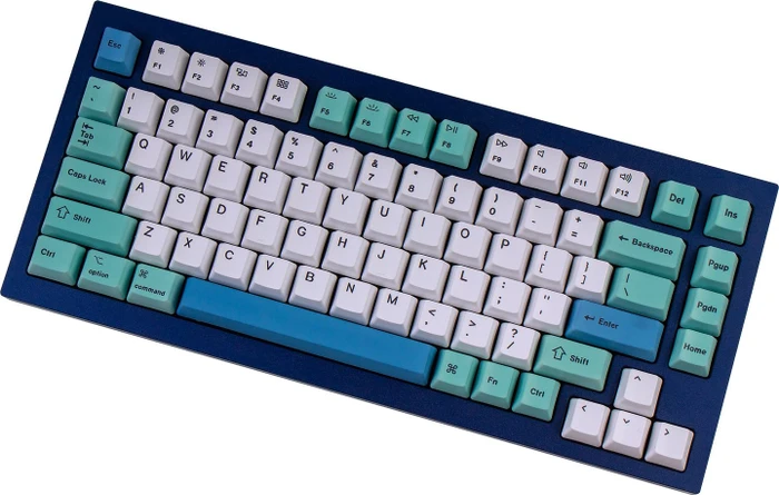 Keychron Q1/Q2/K2 OEM Dye-Sub Keycap-Set Iceberg, Kunststoff (PBT), Iceberg, blau/türkis/weiß, 97 Tasten (83+14), ANSI-US