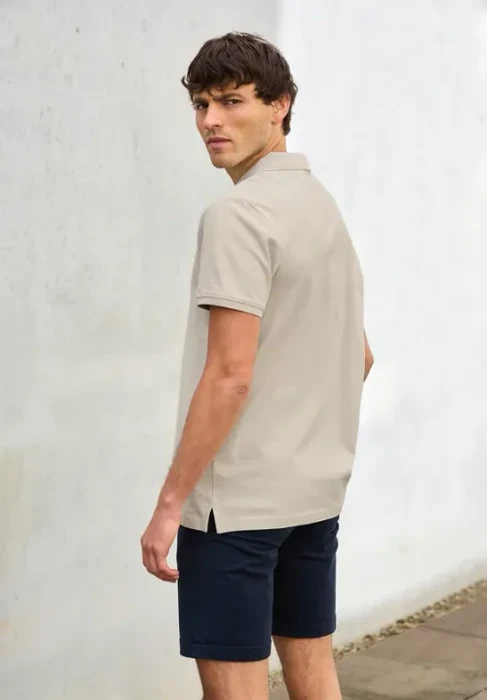Street One Piquée mit Logo Poloshirt kurzarm basic beige (Herren)