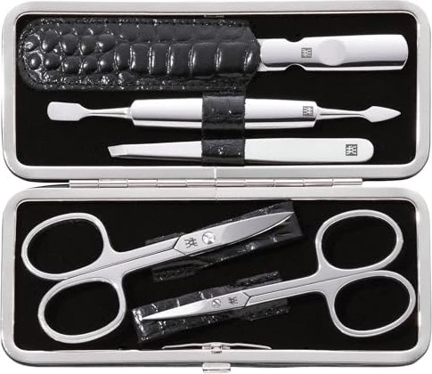 Zwilling Classic Inox Maniküre/Pediküre-Set Kroko schwarz 5-teilig