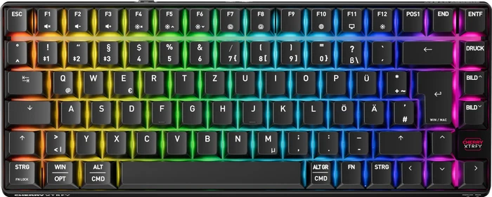 Cherry Xtrfy K33 Compact Wireless, schwarz, LEDs RGB, USB/Bluetooth, DE