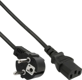 InLine Netzkabel, Schutzkontakt links gewinkelt auf Kaltgerätestecker C13, schwarz, 0.5m, 60er-Pack