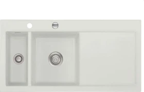 systemceram Mera 100 Einbau Becken links mit Ablauffernbedienung alu