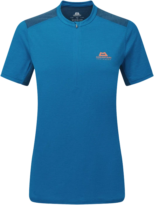 Mountain Equipment Nava Zip Funktionsshirt kurzarm mykonos/majolica (Damen)