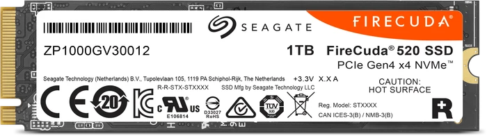 Seagate FireCuda 520 SSD Rev. 2022 +Rescue 1TB, M.2 2280 / M-Key / PCIe 4.0 x4