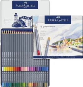 Faber-Castell Goldfaber Aqua Aquarellstift sortiert, Metalletui, 48er-Set