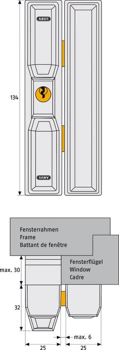 ABUS FTS88 S AL0125 silber, Fenster-Zusatzsicherung (37038) – Bild 3 von 3