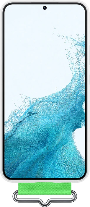 Samsung Silicone Cover with Strap für Galaxy S22+ weiß
