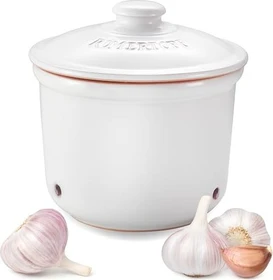 Römertopf Knoblauch Frische-Topf Aufbewahrungsbehälter weiß