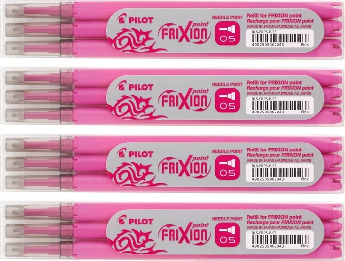 Pilot FriXion Point BLS-FRP5-P-S3 Rollerballmine RB 0.5mm pink, 4er-Pack