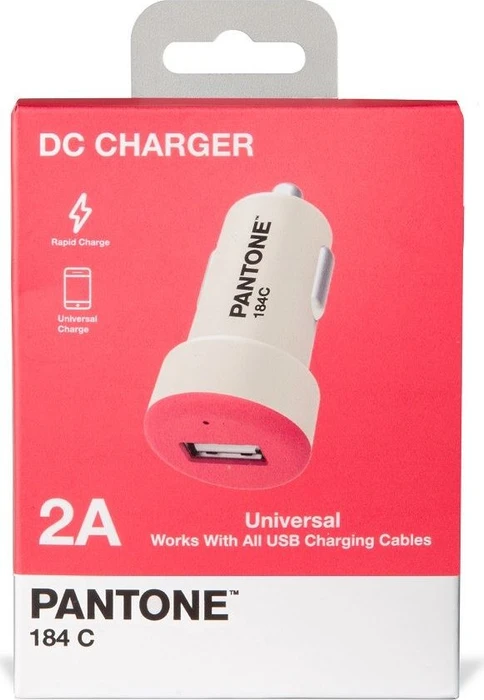 Celly Pantone Car Charger USB weiß/pink
