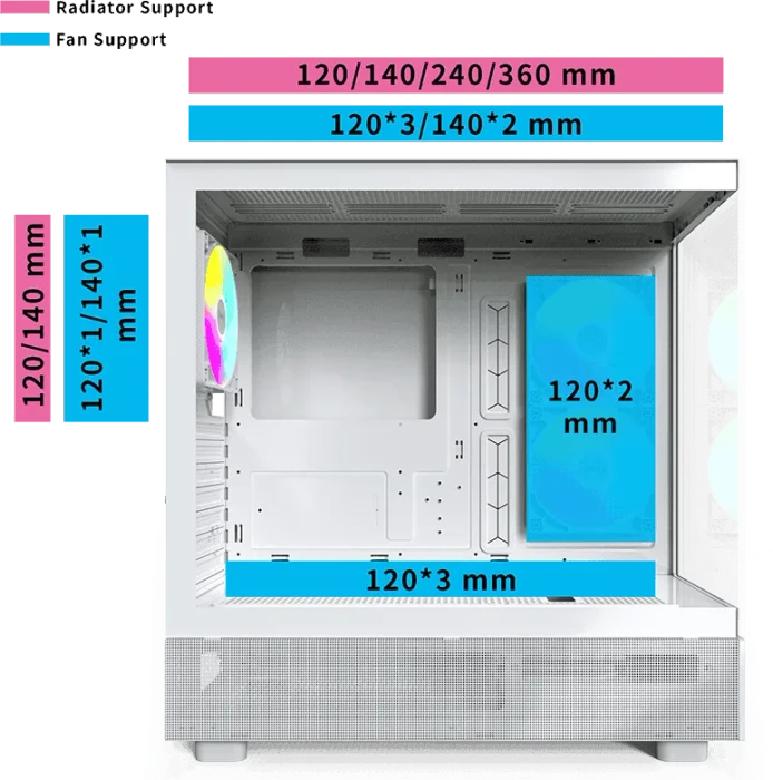 Montech XR, weiß, Glasfenster