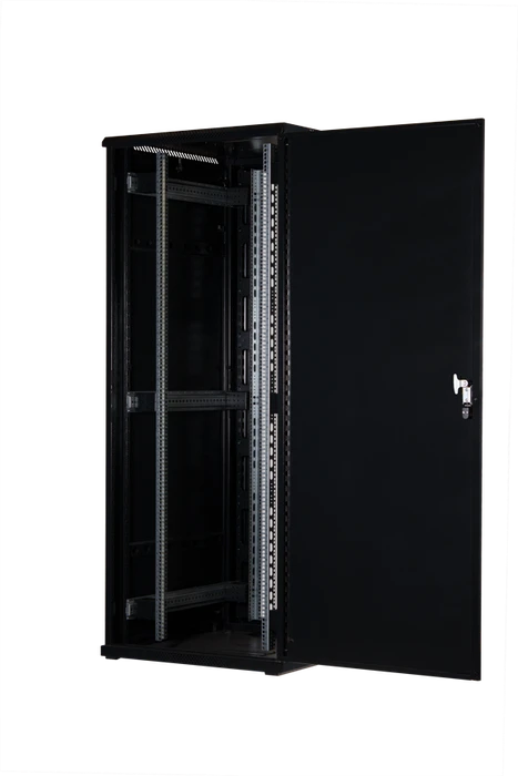 Rockstable 19" Serverschrank 42HE, Sicherheitsglastür, IP2X, schwarz, 1000mm tief