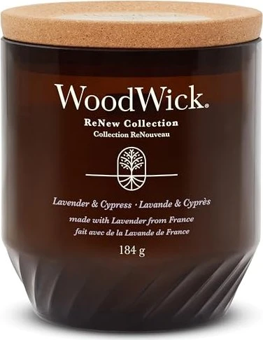 WoodWick ReNew Collection Lavender & Cypress Duftkerze, 184g
