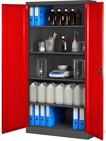 Jan Nowak C001H Flügeltürenschrank, anthrazit/rot, Aktenschrank