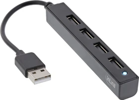 InLine Slim 4-Port Hub, USB-A 2.0 [Stecker] (33293K)