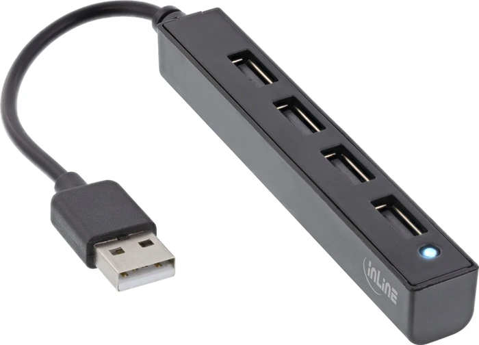 InLine Slim 4-Port Hub, USB-A 2.0 [Stecker]