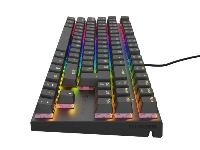Genesis Thor 303 TKL silent, schwarz, LEDs RGB, hot-swap, Gaote Outemu SILENT PEACH, USB, DE