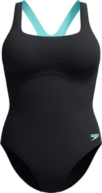 Speedo Racerback Badeanzug schwarz/grün (Damen)