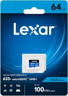 Lexar High-Performance 633x R100 64GB Kit, UHS-I U3, A1, Class 10