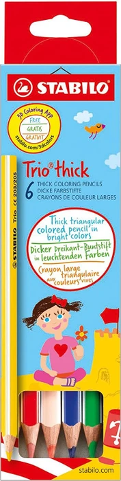 STABILO Trio thick Buntstift sortiert, Kartonbox, 6er-Set