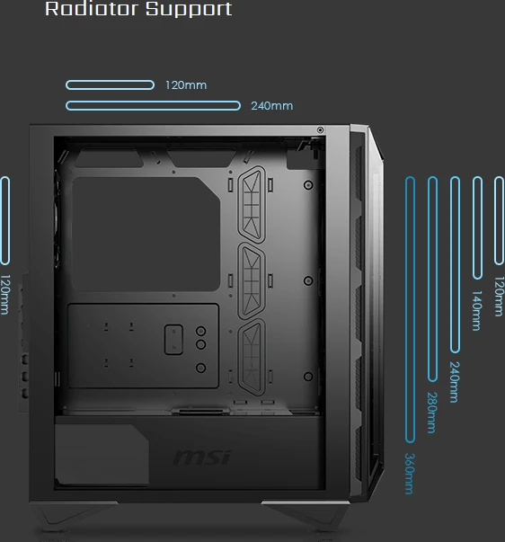 MSI MPG Gungnir 110R, schwarz, Glasfenster