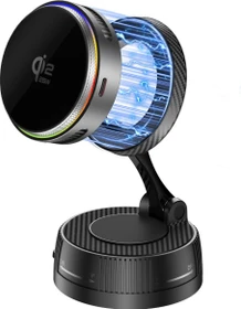 4smarts Qi2 25W/MagSafe Ladegerät mit Kühlung RGB 360° Halterung spacegrau