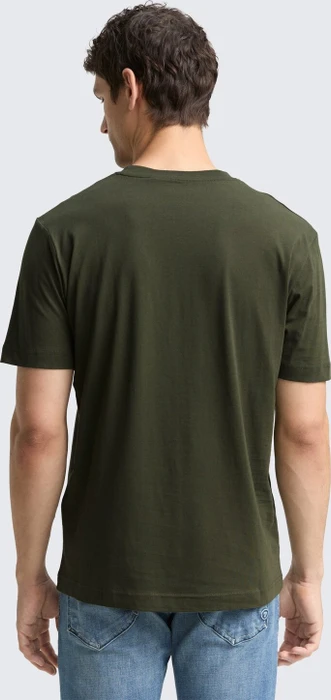 Tom Tailor Logo-Print T-Shirt kurzarm deep forest green (Herren)