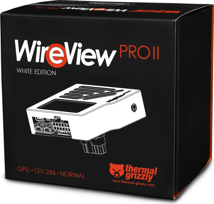 Thermal Grizzly WireView Pro II GPU Normal, 90°, 12V-2x6, Sense-Pins an der Oberseite, White Edition, weiß