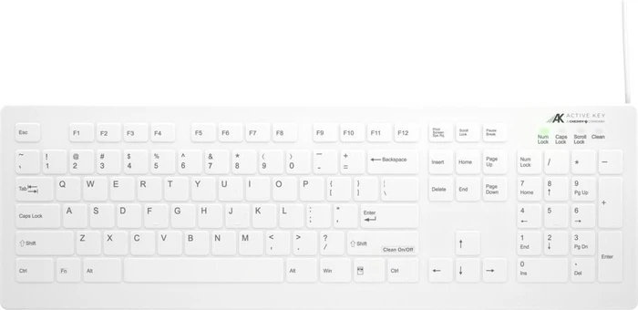 Contour Design AK-C8112F Medical Keyboard, weiß, USB, US