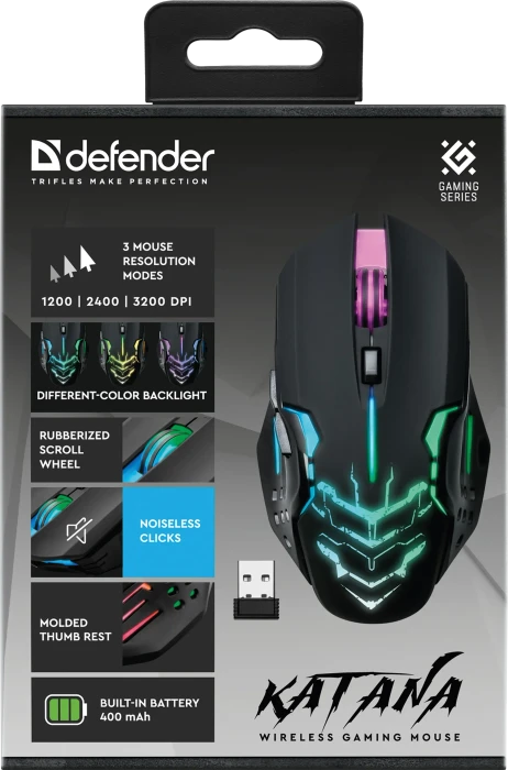 Defender Katana GM-511 Wireless Gaming Mouse schwarz, USB