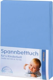 Julius Zöllner Spannleintuch für Wiege/Stubenwagen Jersey 40x90cm blau