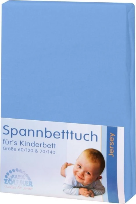 Julius Zöllner Spannleintuch für Wiege/Stubenwagen Jersey 40x90cm blau