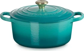 Le Creuset Signature Gusseisen Bräter rund 28cm 6.7l bleu riviera