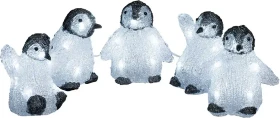 Konstsmide Acryl Motiv Babypinguin-Set LED 40x tageslichtweiß, 5 Stück